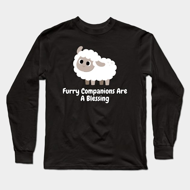 Furry Companions Are A Blessing Long Sleeve T-Shirt by Nour